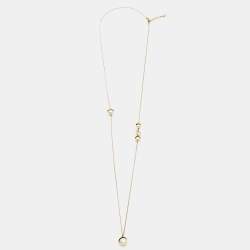 Dior Mise En Dior Faux Pearl Gold Tone Necklace