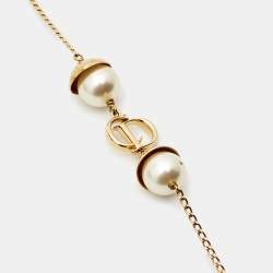 Dior Mise En Dior Faux Pearl Gold Tone Necklace