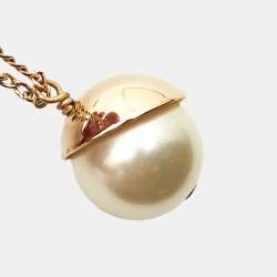 Dior Mise En Dior Faux Pearl Gold Tone Necklace
