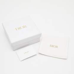 Dior Faux Pearl Gold Tone Chain Dangle Earrings