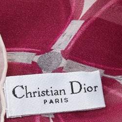 Christian Dior Pink Clover Love Printed Silk Scarf