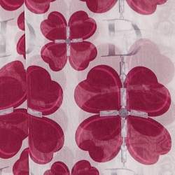 Christian Dior Pink Clover Love Printed Silk Scarf