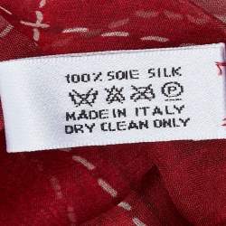 Christian Dior Red Buckle Printed Silk Scarf
