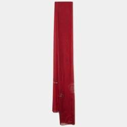 Christian Dior Red Buckle Printed Silk Scarf