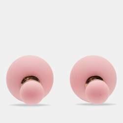 Dior Tribale Matte Pink Gold Tone Stud Earrings