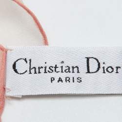 Pre Owned Christian Dior Pink Printed Silk Scarf