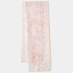 Pre Owned Christian Dior Pink Printed Silk Scarf