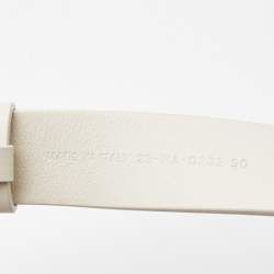 مملوكة مسبقًا Dior White Leather 30 Montaigne Crystals Belt 90CM