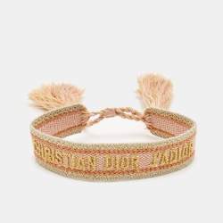 Dior J'adior Woven Fabric Adjustable Tassel Bracelet