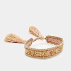 Dior J'adior Woven Fabric Adjustable Tassel Bracelet