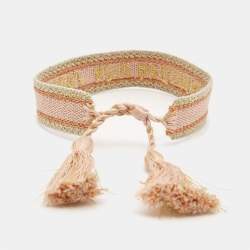 Dior J'adior Woven Fabric Adjustable Tassel Bracelet