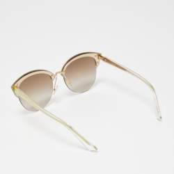 Dior White/Green Gradient Dior Run Aviator Sunglasses