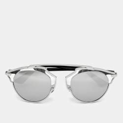 Pre Owned Dior Black/Silver Mirror So Real Aviators Sunglasses