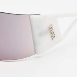 Pre Owned Dior White/Black 35JOJ Kaleidiorscopic Shield Sunglasses