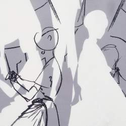 مملوكة مسبقًا Christian Dior Off-White Printed Silk Square Scarf