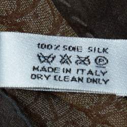 Christian Dior Brown oblique Printed Silk Stole