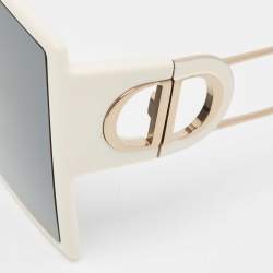 Dior White/Gold 30 Montaigne Square Sunglasses