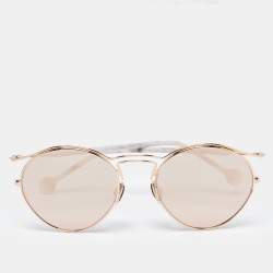 Dior White/Rose Gold Mirrored DDBOJ Frame Round Sunglasses
