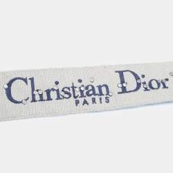 Pre Owned Dior Navy Blue Canvas and Leather Studded Saddle Shoulder Bag Strap