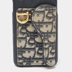 Dior Blue Oblique Canvas and Leather iPhone X Case