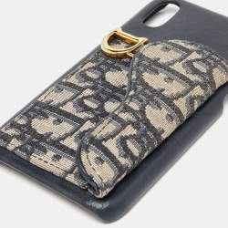 Dior Blue Oblique Canvas and Leather iPhone X Case