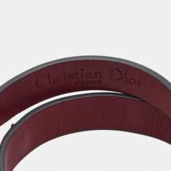 Pre Owned Dior J'Adior Leather Double Wrap Gold Tone Bracelet