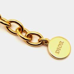 Dior 30 Montaigne Gold Tone Chain Link Choker Necklace