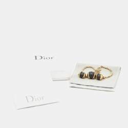 Pre Owned Dior Tribale Black Beads Gold Tone Bracelet