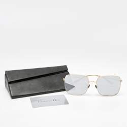 Pre Owned Dior Black/Gold Black Mirrored Stellaire Square Sunglasses
