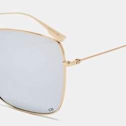 Pre Owned Dior Black/Gold Black Mirrored Stellaire Square Sunglasses