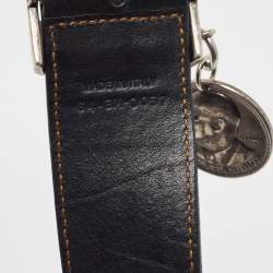 Christian Dior Black Leather Gaucho Belt 85CM