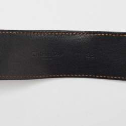 Christian Dior Black Leather Gaucho Belt 85CM