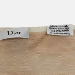 Dior White/Pink Print Silk Mitzah Scarf