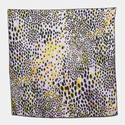 Pre Owned Dior Multicolor Dotted Silk Square Scarf 