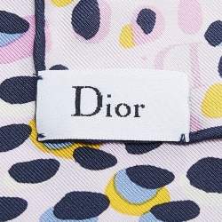 Pre Owned Dior Multicolor Dotted Silk Square Scarf 