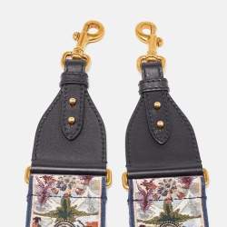Pre Owned Dior Multicolor Canvas and Leather Studded Shoulder Bag Strap