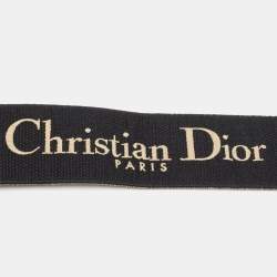 Dior Black/Off White Embroidered Canvas and Leather Shoulder Bag Strap
