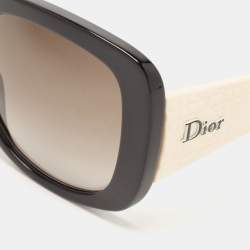 Dior Black/Ivory G4FHA Dior Lady Lady 1 Square Sunglasses