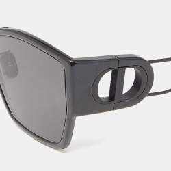 Christian Dior Black Acetate PVD Coated Metal 30 Montaigne S2U Geometric sunglasses