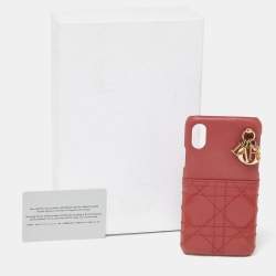 Dior Old Rose Cannage Leather Lady Dior iPhone X/XS Case
