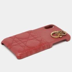 Dior Old Rose Cannage Leather Lady Dior iPhone X/XS Case