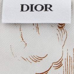 Dior White Toile de Jouy Silk Mitzah Scarf