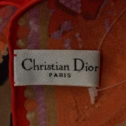 Pre Owned Dior Multicolor Jewel & Animal Print Silk Scarf