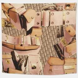 Dior Multicolor Oblique Printed Silk Square Scarf
