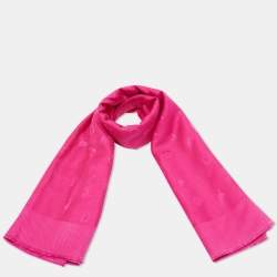 Dior Pink So Dior Jacquard Silk & Wool Shawl