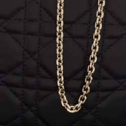 مملوكة مسبقًا Dior Black Cannage Leather Lady Dior Chain Phone Holder 