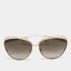 Dior White /Gold JQOHA Aviator Sunglasses