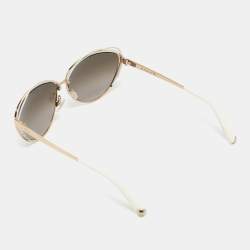 Dior White /Gold JQOHA Aviator Sunglasses