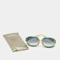 Pre Owned Dior Green/Golden Lady Dior Stud 086QT Sunglasses