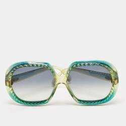Pre Owned Dior Green/Golden Lady Dior Stud 086QT Sunglasses